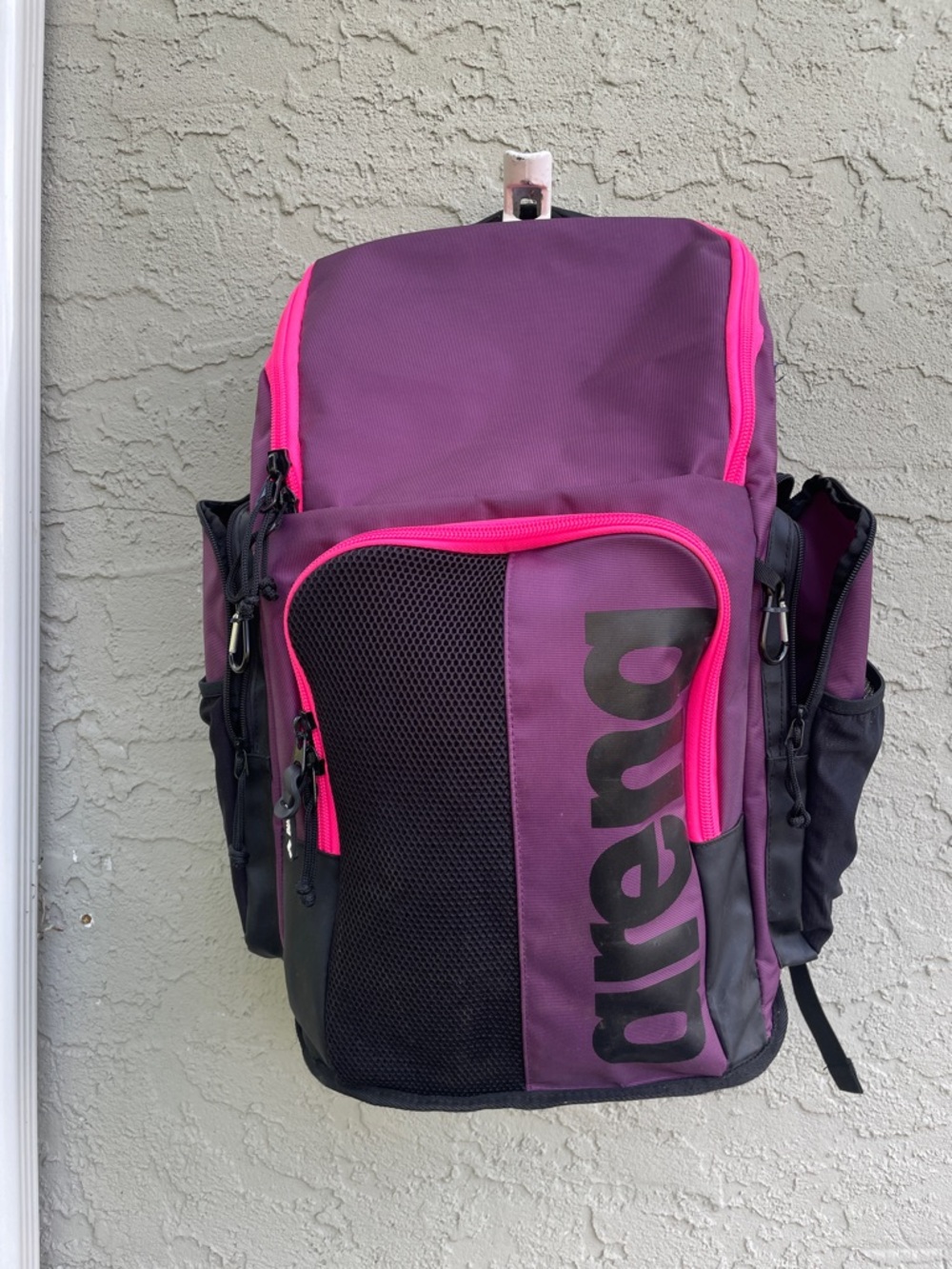 Arena Purple & Pink Zipper Backpack